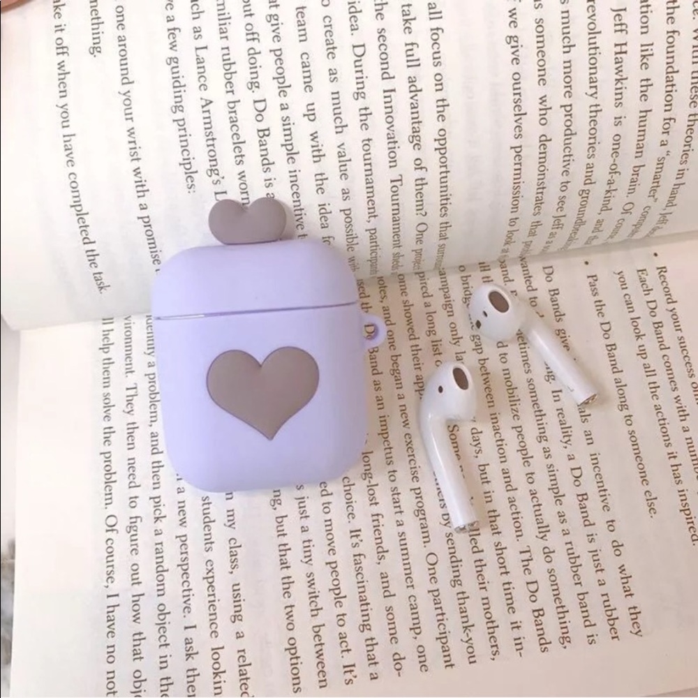 2 Purple Heart AirPods Cases